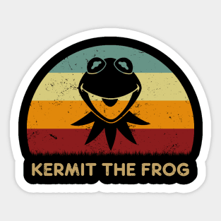 Retro Sunset - Kermit The Frog Sticker